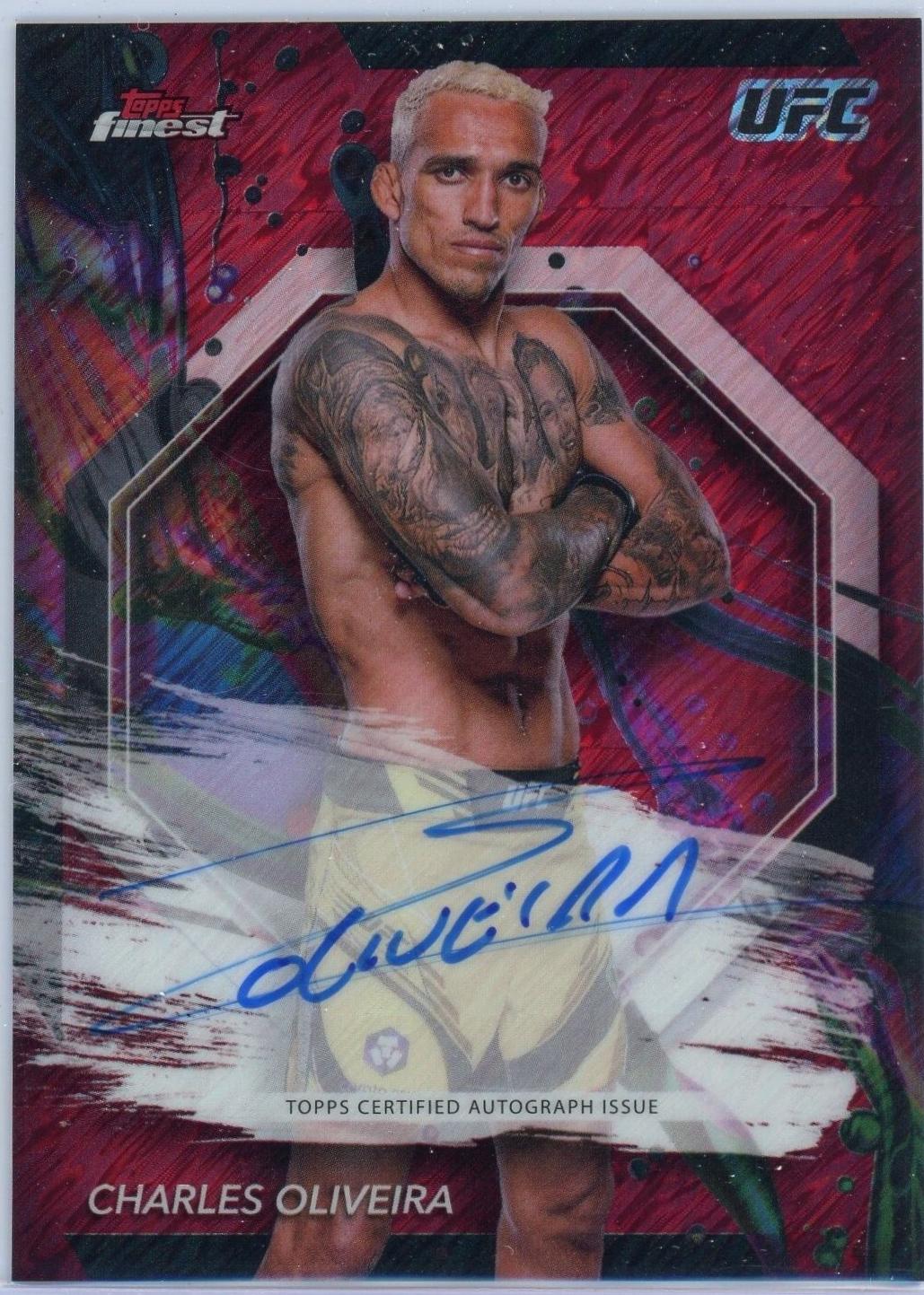 Charles Oliveira 2024 Topps Finest UFC Finest Autographs #FA-CSO Red Shimmer Refractor