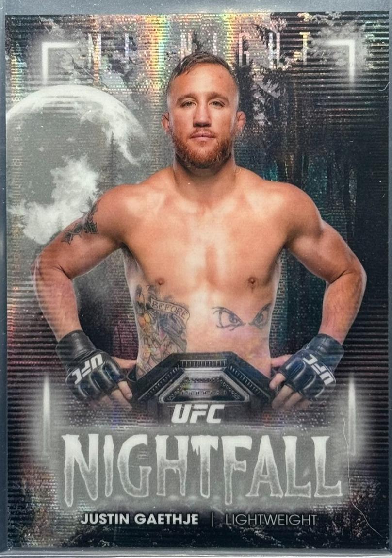 Justin Gaethje 2025 Topps Midnight UFC Nightfall #NF-6 Moon Beam