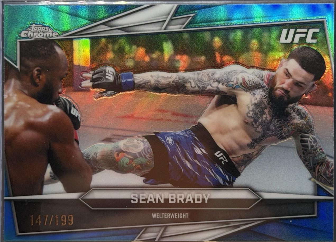 Sean Brady 2026 Topps Chrome UFC Base #106 Aqua Refractor