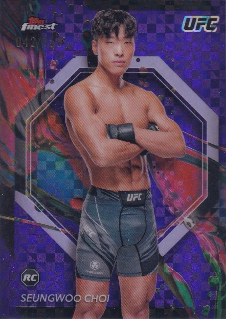SeungWoo Choi 2024 Topps Finest UFC Base Common #55 Purple Checkerboard Refractor