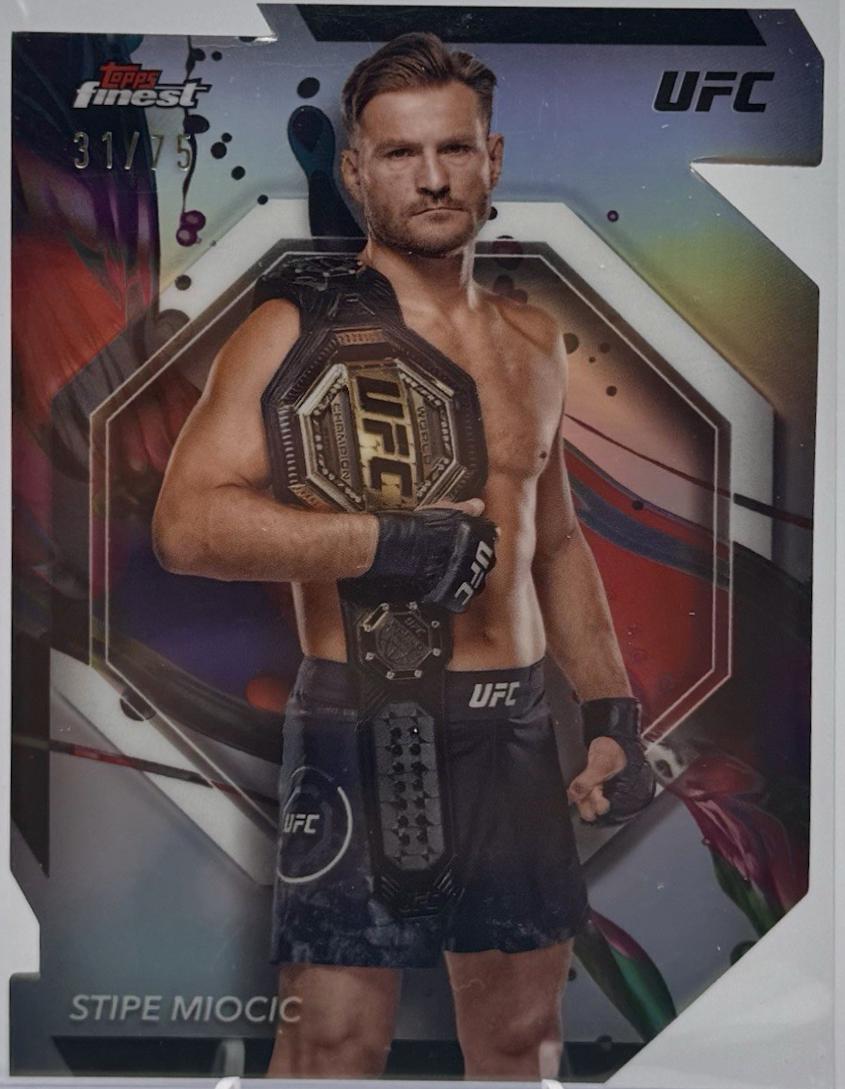 Stipe Miocic 2024 Topps Finest UFC Base Common #7 Die-Cut Refractor