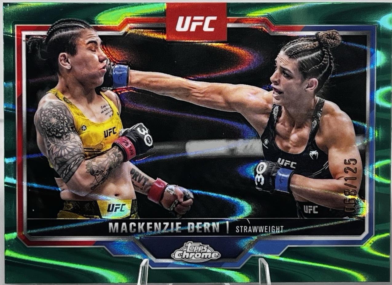Mackenzie Dern 2025 Topps Chrome UFC Base #183 Green Refractor