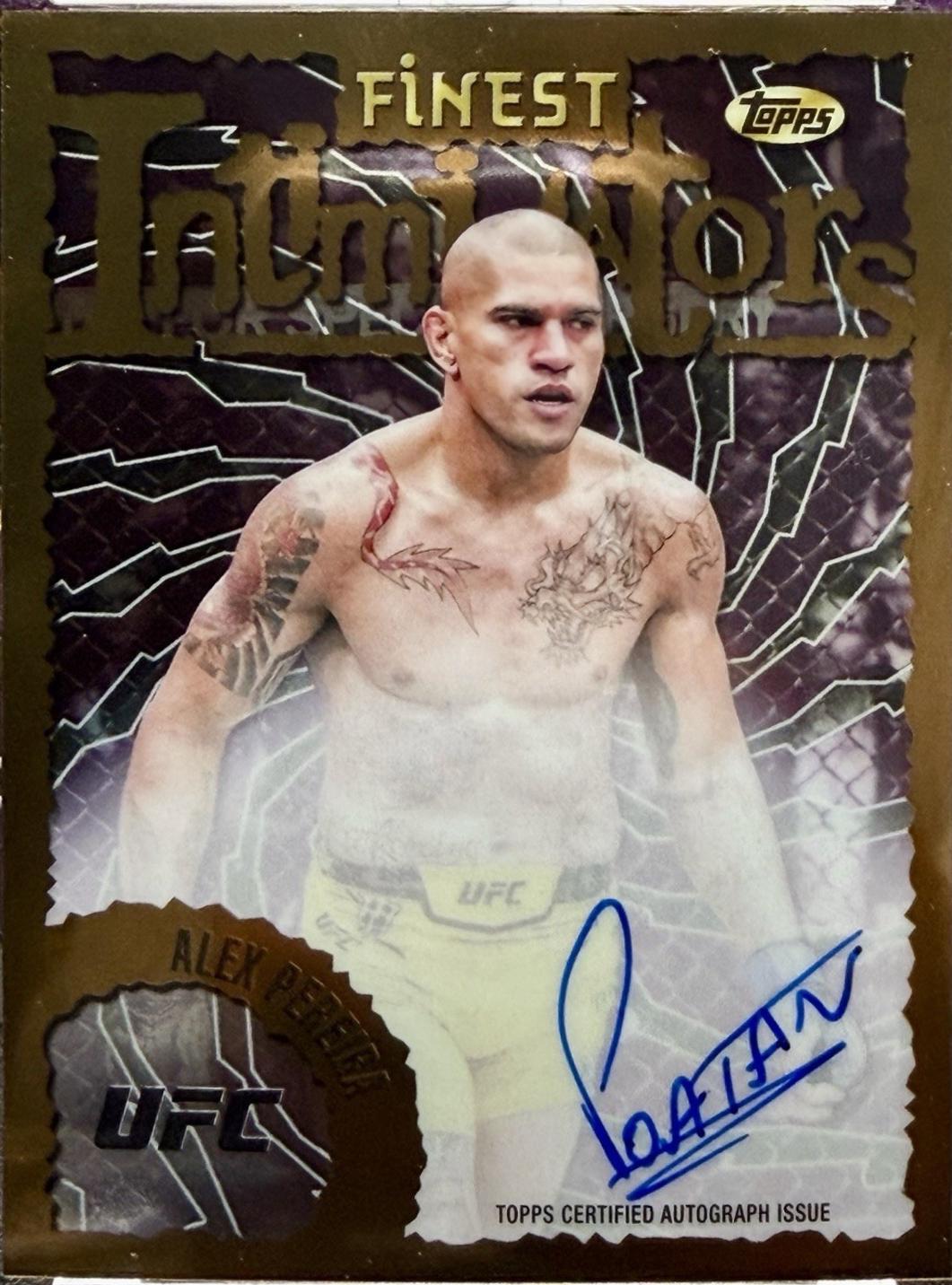 Alex Pereira 2024 Topps Finest UFC Intimidators Autographs #IA-APE Refractor