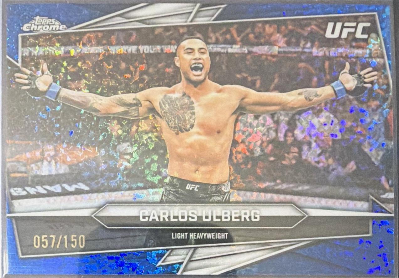 Carlos Ulberg 2026 Topps Chrome UFC Base #110 Blue Mini Diamonds Refractor