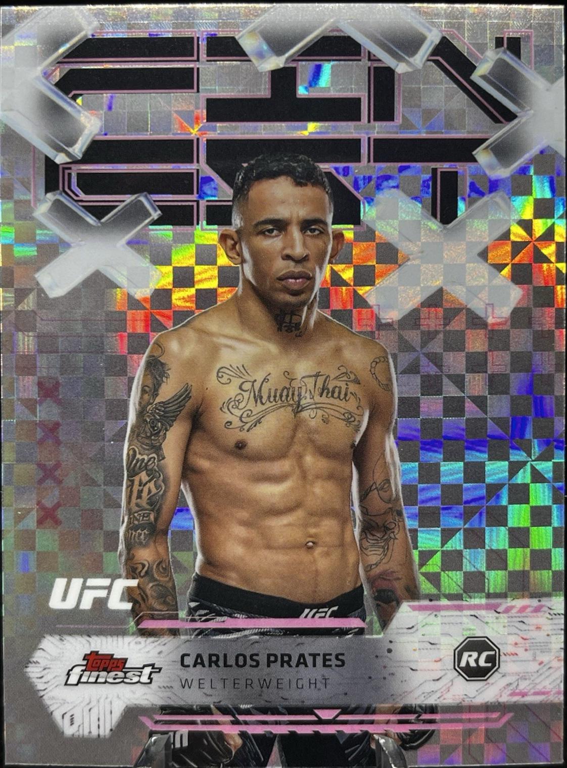 Carlos Prates 2025 Topps Finest UFC Base Common #87 Checkerboard Refractor