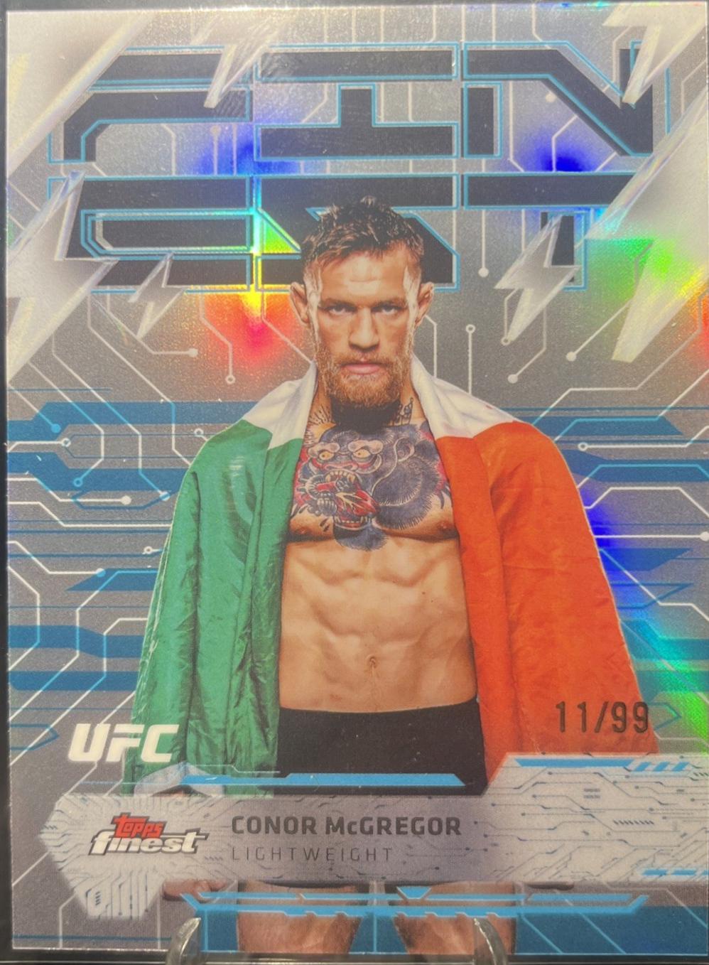 Conor McGregor 2025 Topps Finest UFC Base Rare #242 Blue Refractor