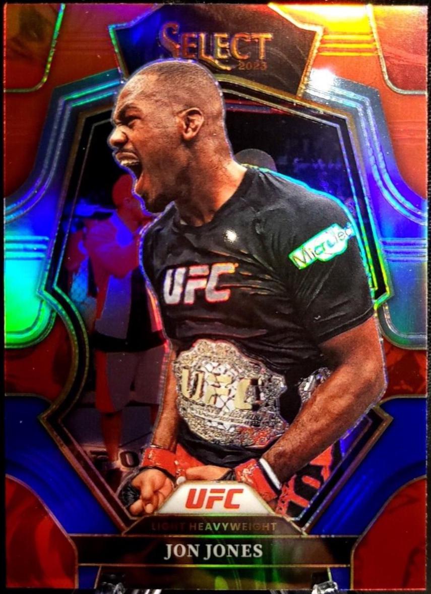 Jon Jones 2023 Panini Select UFC Premier Level #154 Red Blue Prizm