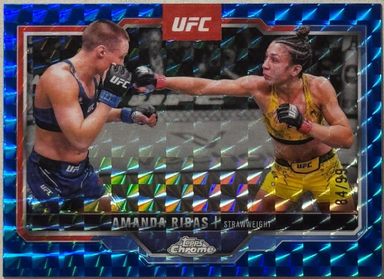Amanda Ribas 2025 Topps Chrome UFC Base #184 Blue Geometric Refractor