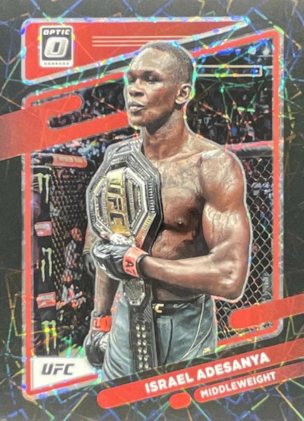 Israel Adesanya 2022 Panini Donruss Optic UFC Base #6 Black Velocity