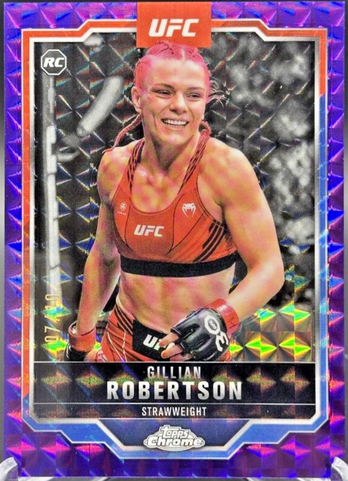 Gillian Robertson 2025 Topps Chrome UFC Base #158 Purple Geometric Refractor