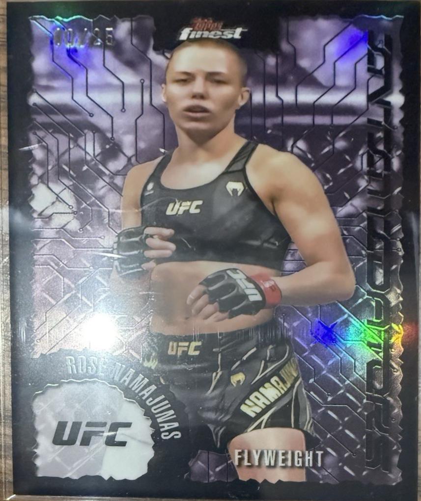 Rose Namajunas 2025 Topps Finest UFC Intimidators #IT-6 Black Refractor