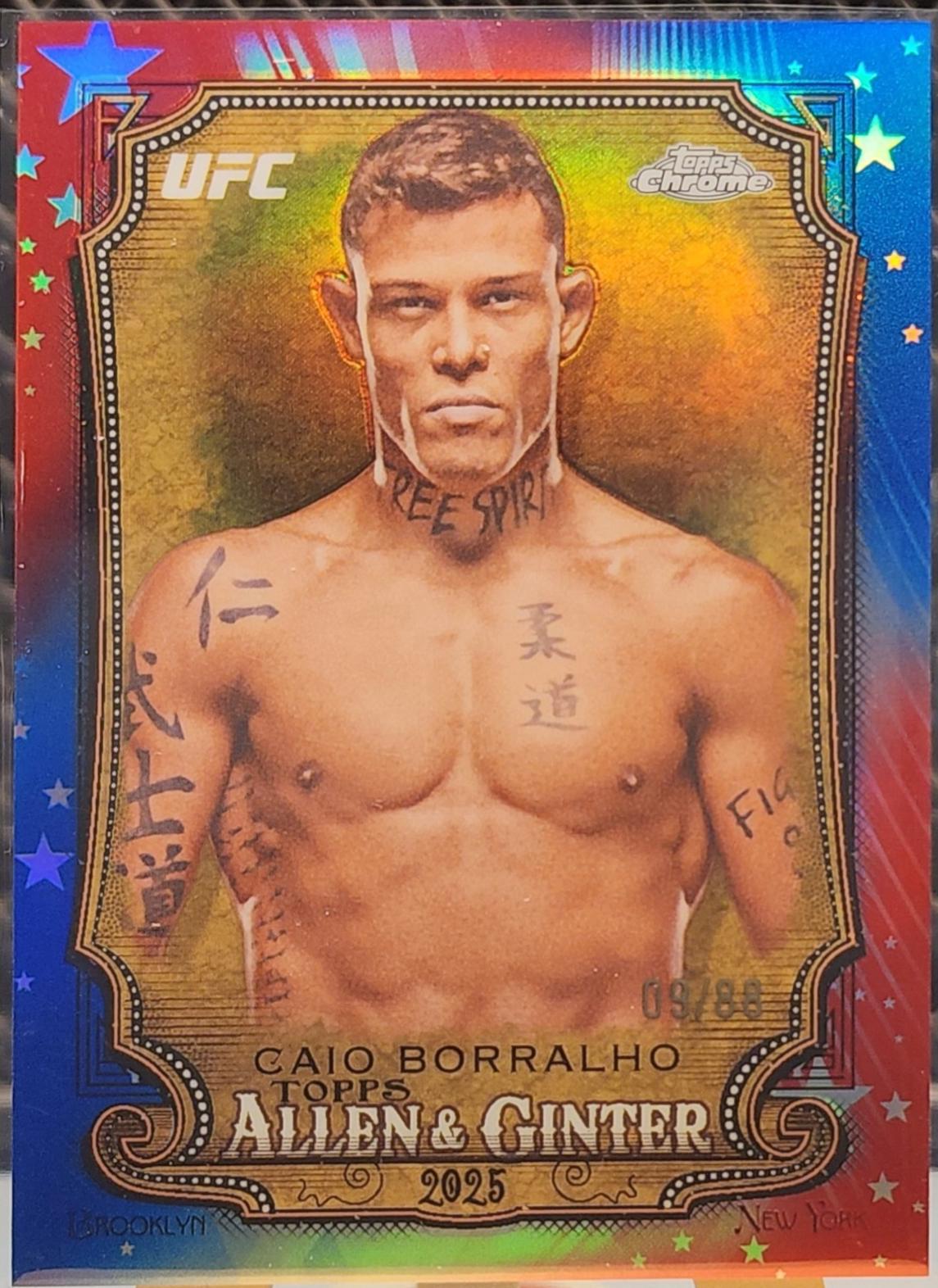 Caio Borralho 2025 Topps Chrome UFC Allen & Ginter #AAG-30 Red White Blue Refractor