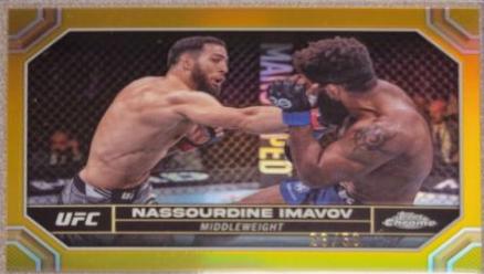 Nassourdine Imavov 2024 Topps Chrome UFC Base #145 Gold Refractor