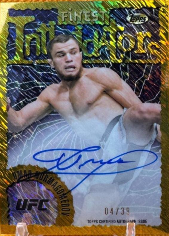 Umar Nurmagomedov 2024 Topps Finest UFC Intimidators Autographs #IA-UNU Gold Shimmer Refractor