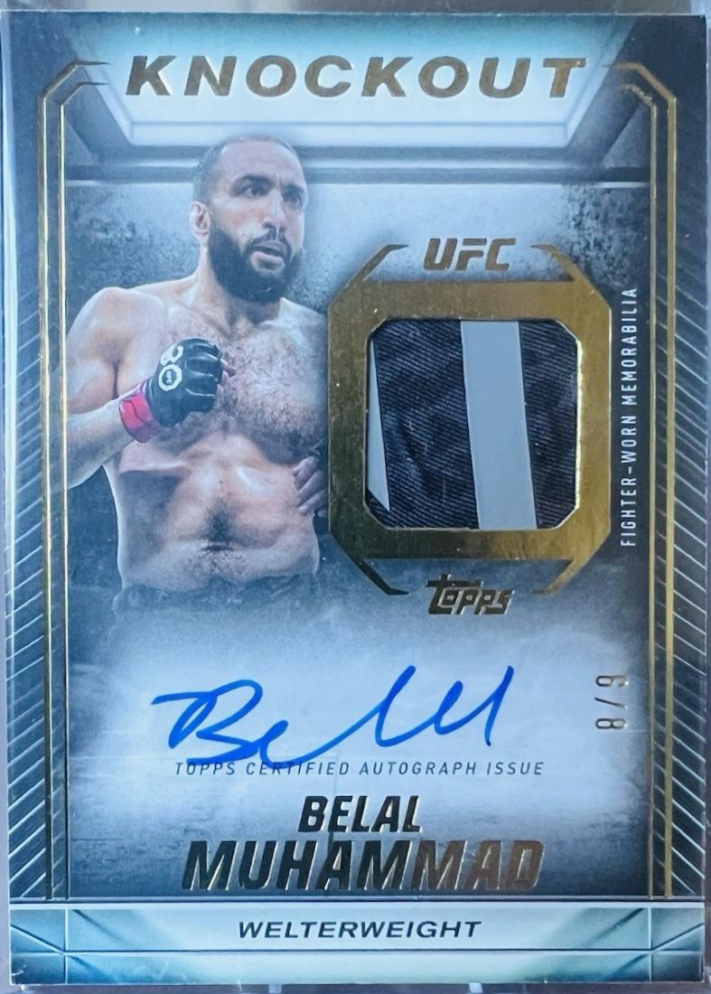 Belal Muhammad 2024 Topps Knockout UFC Knockout Autograph Relics #KAR-BMD Gold