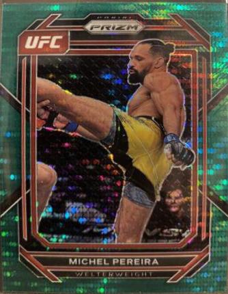 Michel Pereira 2023 Panini Prizm UFC Base #192 Green Pulsar