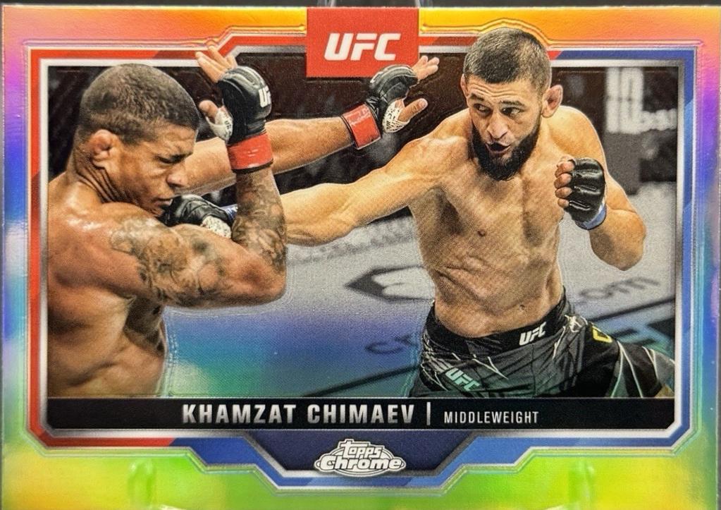 Khamzat Chimaev 2025 Topps Chrome UFC Base #102 Refractor