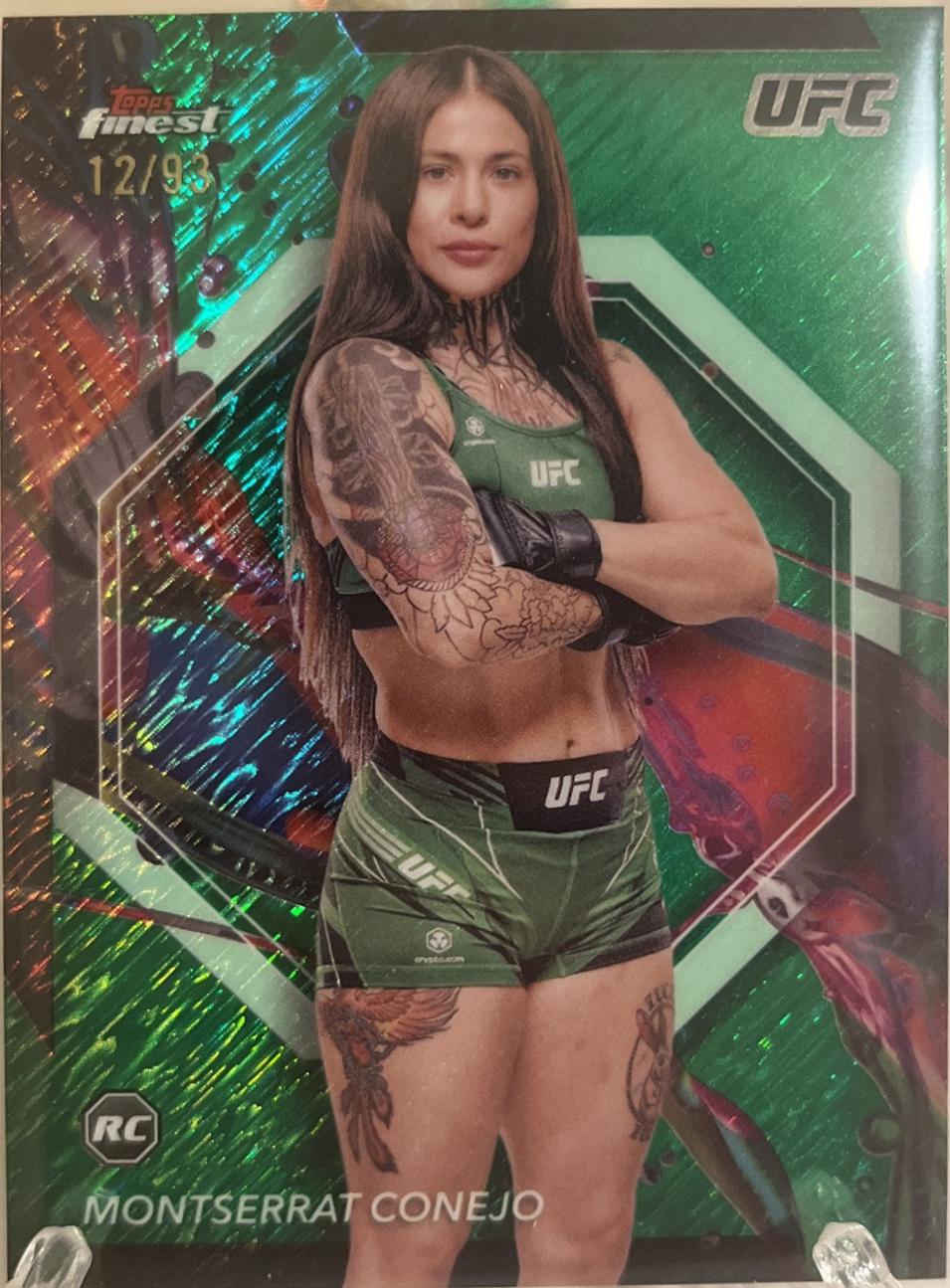 Montserrat Conejo 2024 Topps Finest UFC Base Common #14 Green Shimmer Refractor
