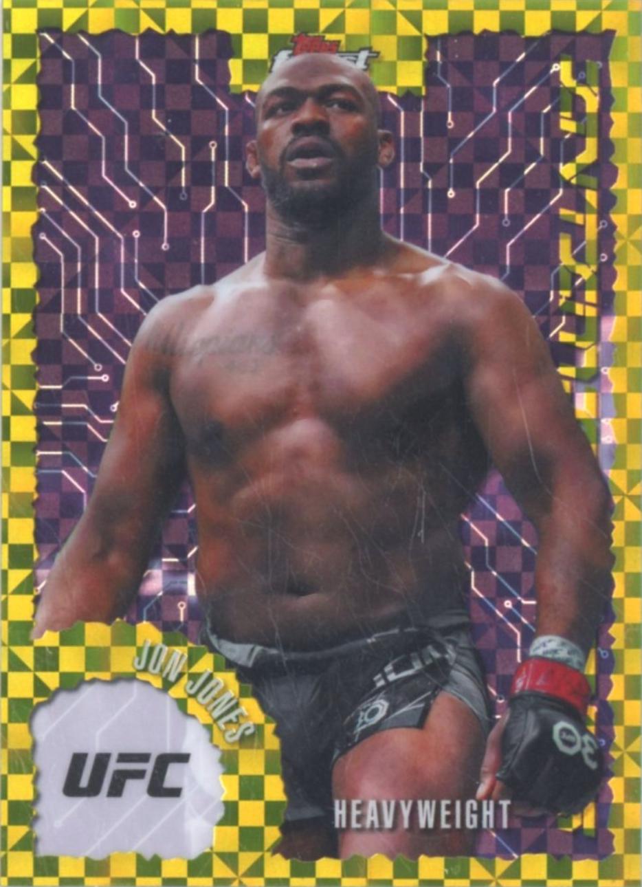 Jon Jones 2025 Topps Finest UFC Intimidators #IT-2 Checkerboard Refractor