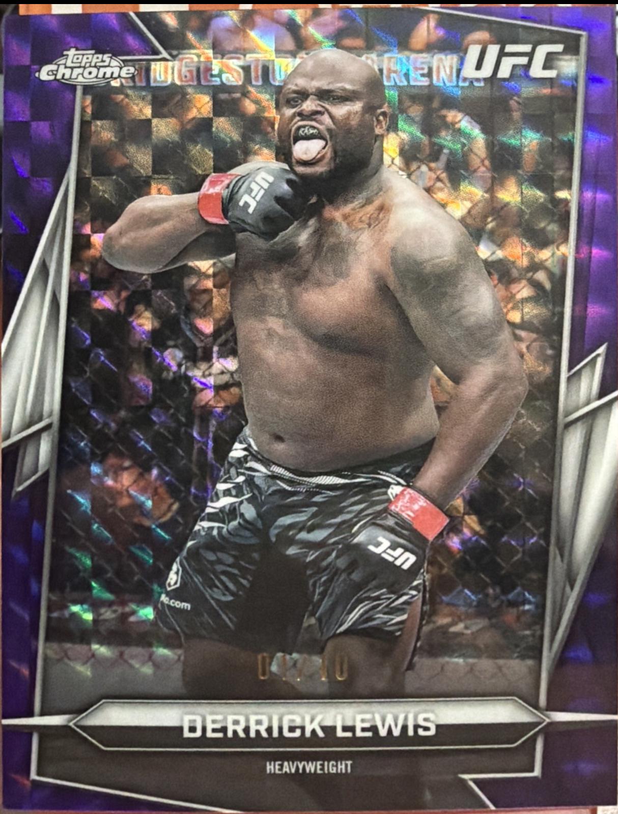 Derrick Lewis 2026 Topps Chrome UFC Base #82 Purple Geometric Refractor