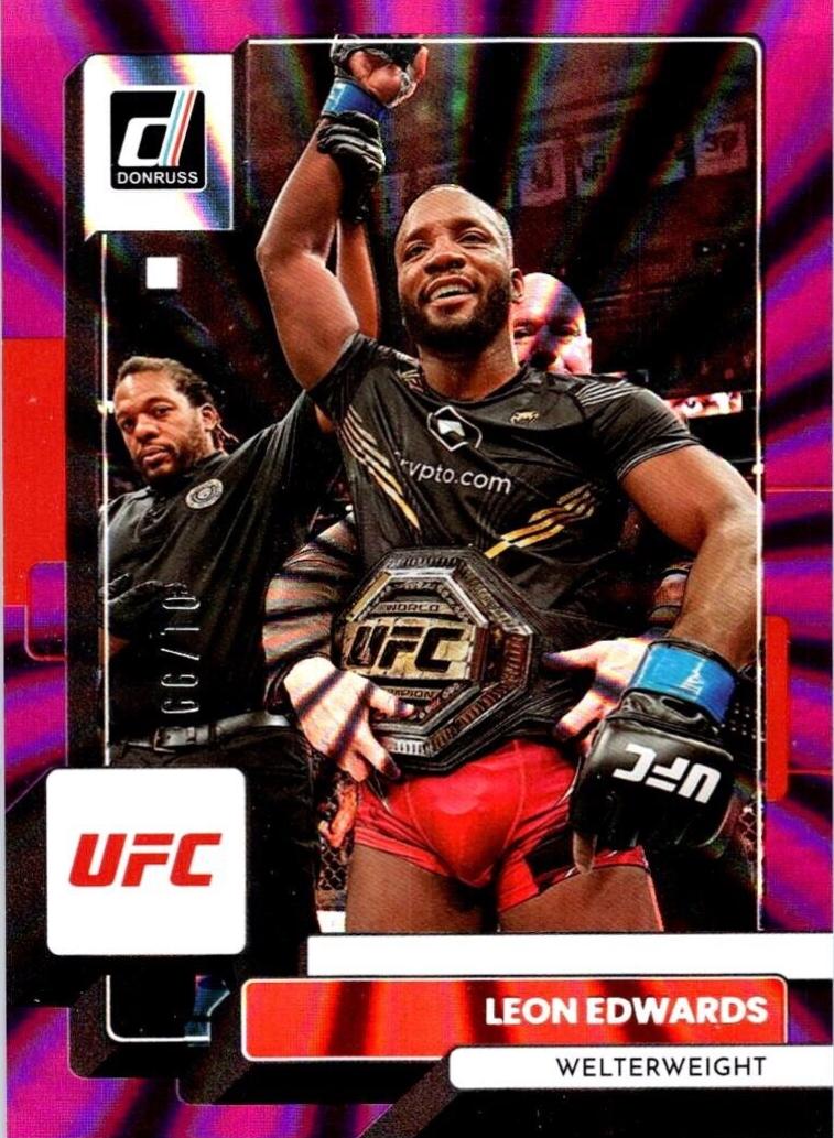 Leon Edwards 2023 Panini Donruss UFC Base #194 Purple Laser
