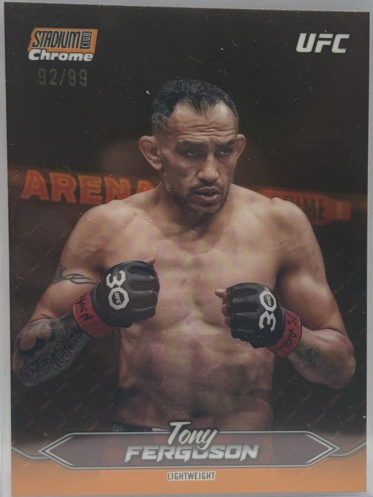 Tony Ferguson 2025 Topps Stadium Club UFC Base Chrome #C-181 Orange Refractor