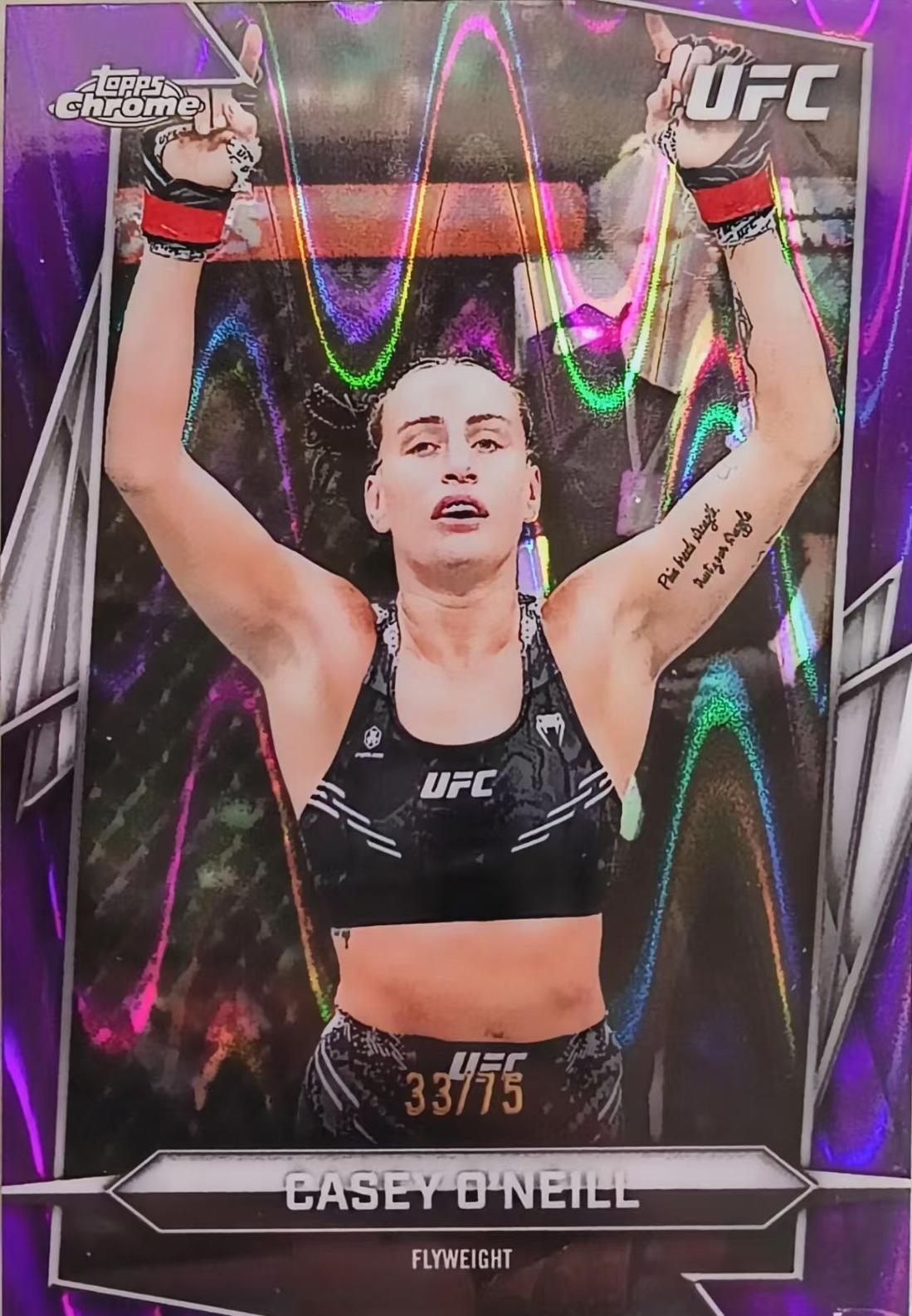 Casey O'Neill 2026 Topps Chrome UFC Base #81 Purple Ray Wave Refractor