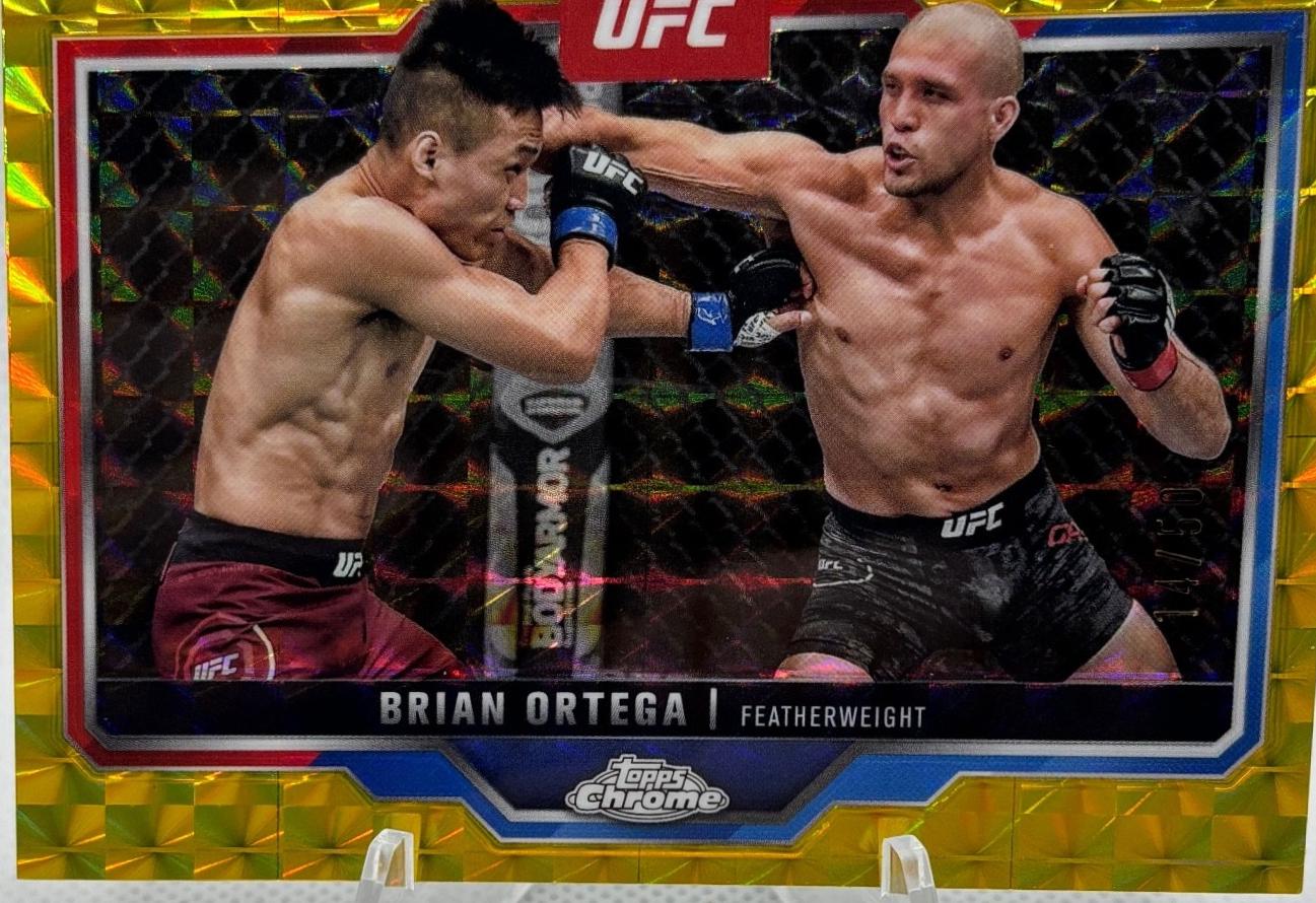 Brian Ortega 2025 Topps Chrome UFC Base #69 Gold Geometric Refractor