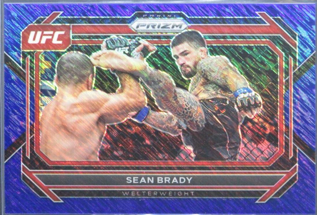 Sean Brady 2023 Panini Prizm UFC Base #51 Blue Shimmer