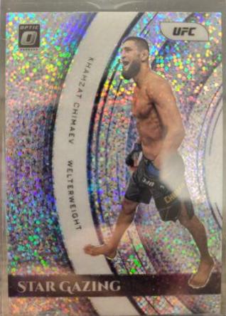 Khamzat Chimaev 2022 Panini Donruss Optic UFC Star Gazing #8 White Sparkle
