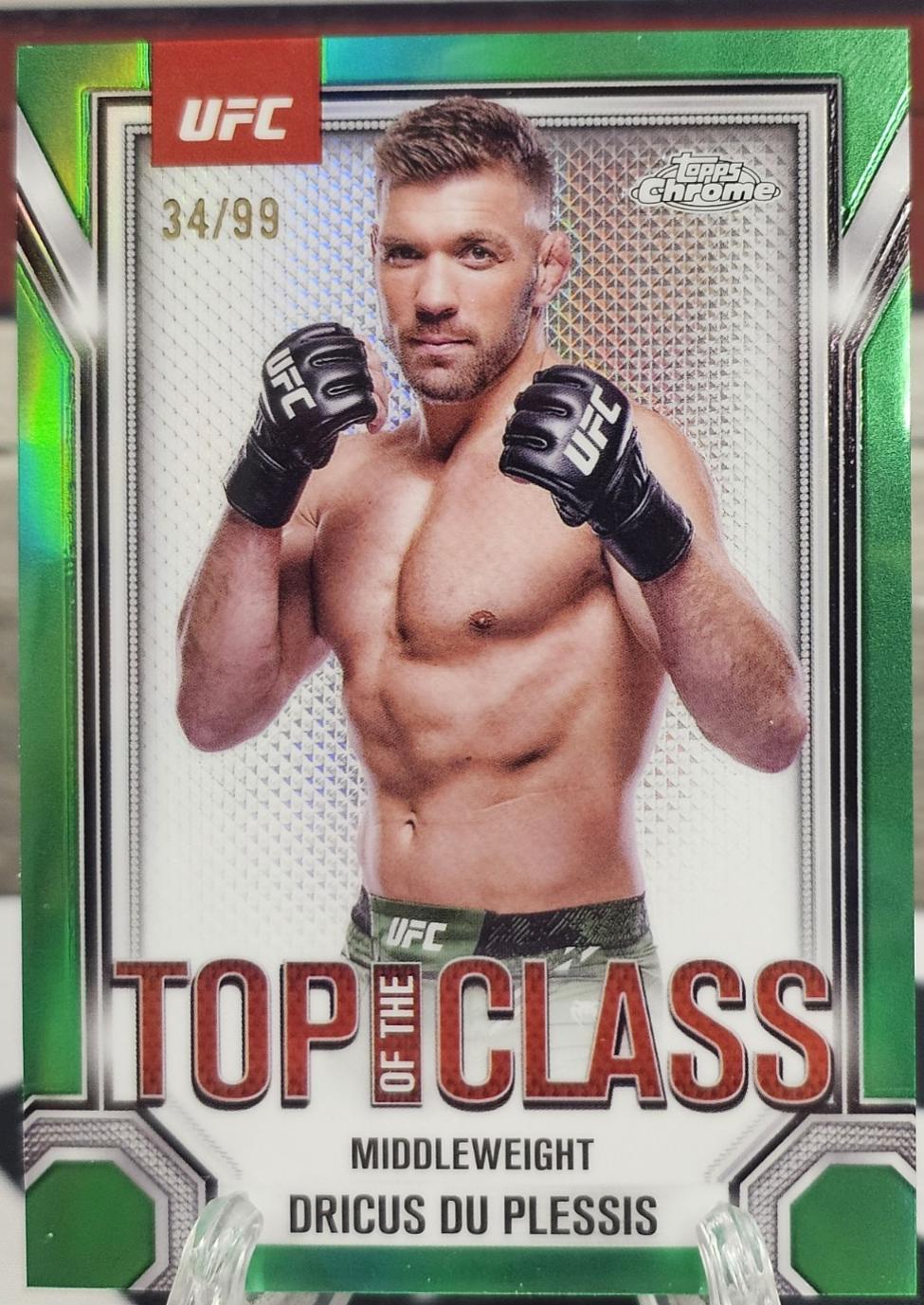 Dricus Du Plessis 2025 Topps Chrome UFC Top of the Class #TTC-15 Green Refractor