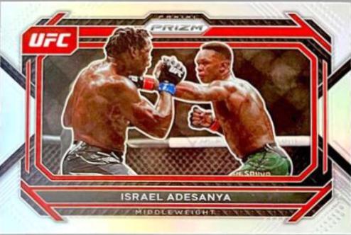 Israel Adesanya 2023 Panini Prizm UFC Base #82 Silver