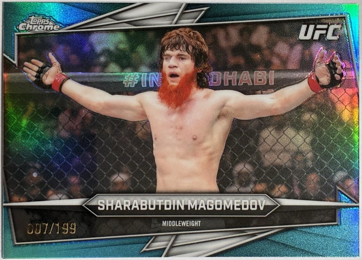 Shara Magomedov 2026 Topps Chrome UFC Base #21 Aqua Refractor