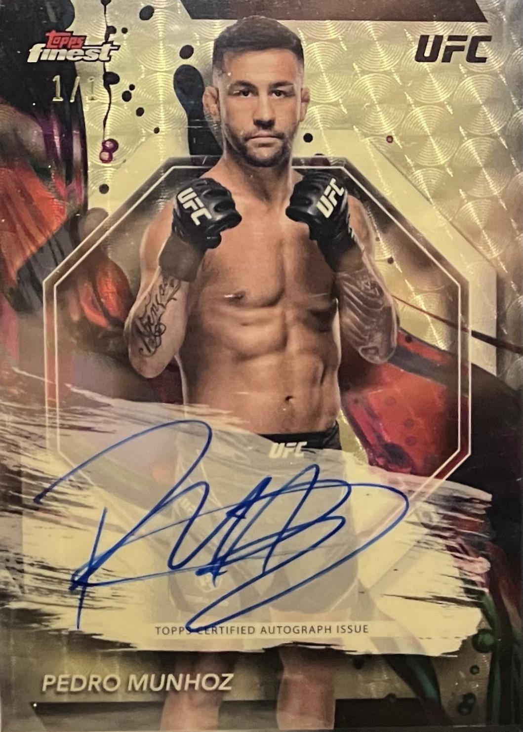 Pedro Munhoz 2024 Topps Finest UFC Finest Autographs #FA-PMZ Superfractor