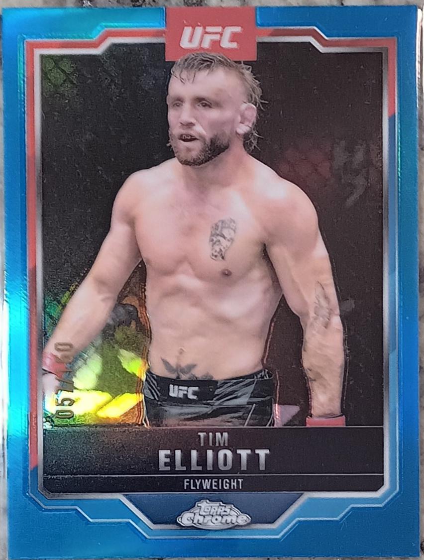 Tim Elliott 2025 Topps Chrome UFC Base #57 Blue Refractor
