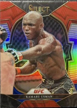 Kamaru Usman 2023 Panini Select UFC Concourse #35 Red Blue Prizm