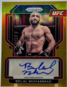 Belal Muhammad 2022 Panini Prizm UFC Signatures #SG-BMH Gold