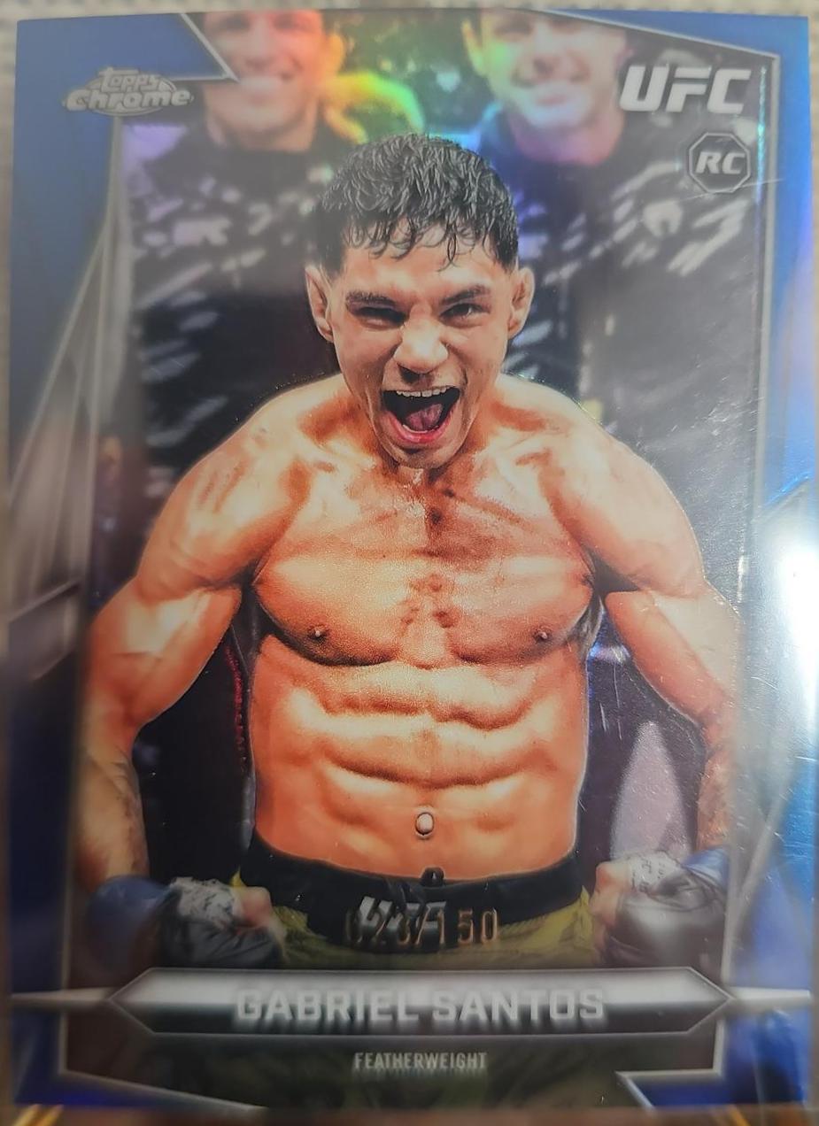 Gabriel Santos 2026 Topps Chrome UFC Base #4 Blue Refractor