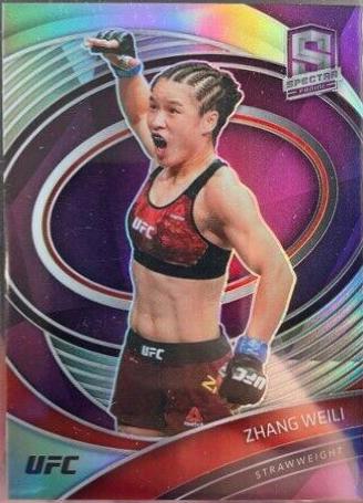 Zhang Weili 2021 Panini Chronicles UFC Base Spectra #284 Purple