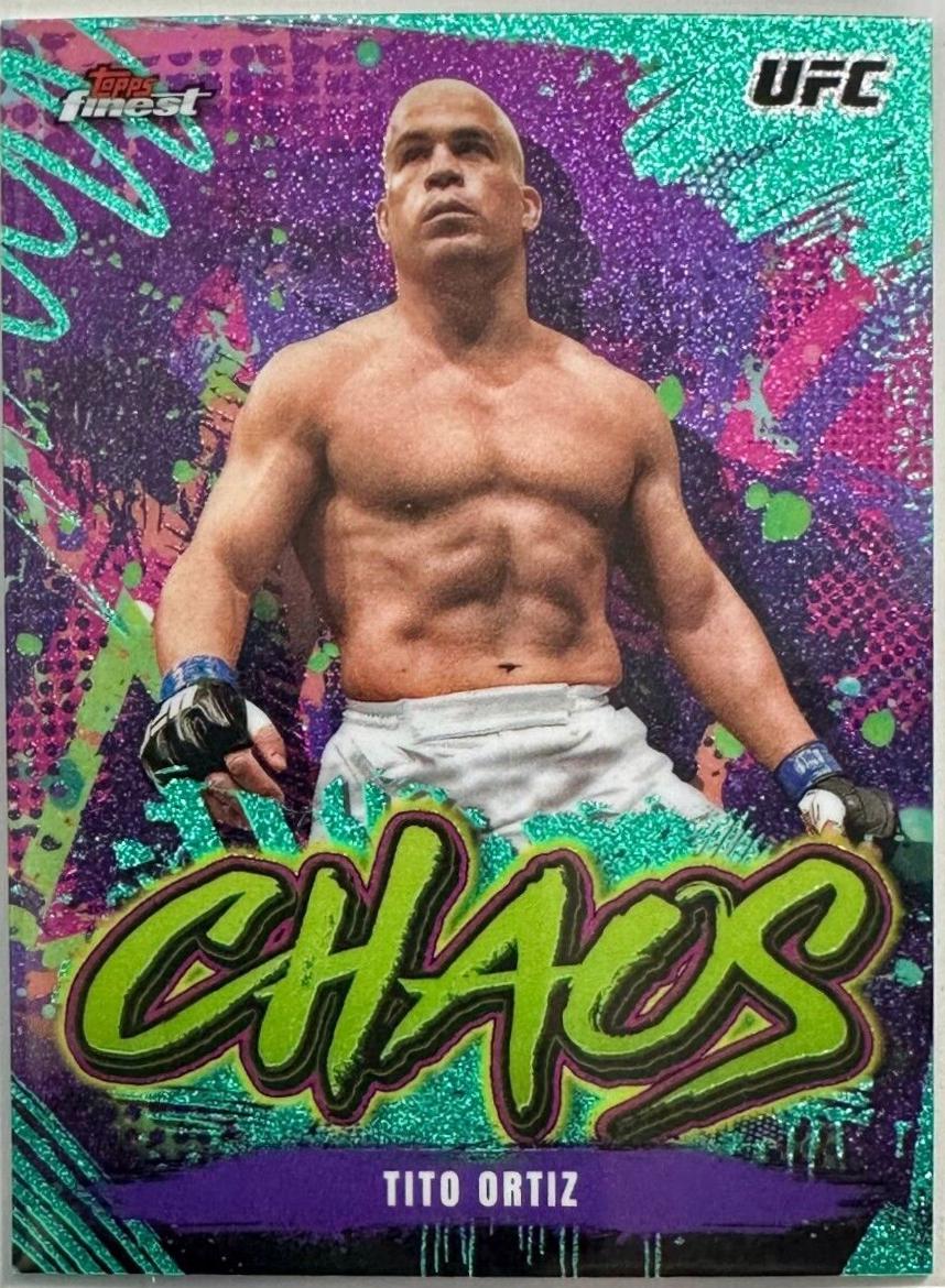 Tito Ortiz 2024 Topps Finest UFC Chaos #CHA-25 Green Shimmer Refractor