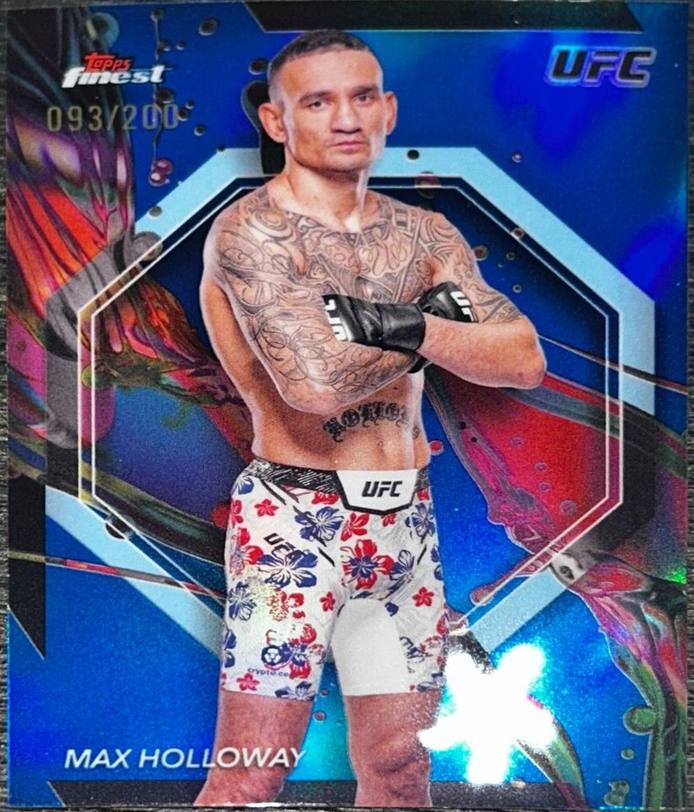 Max Holloway 2024 Topps Finest UFC Base Common #31 Blue Refractor