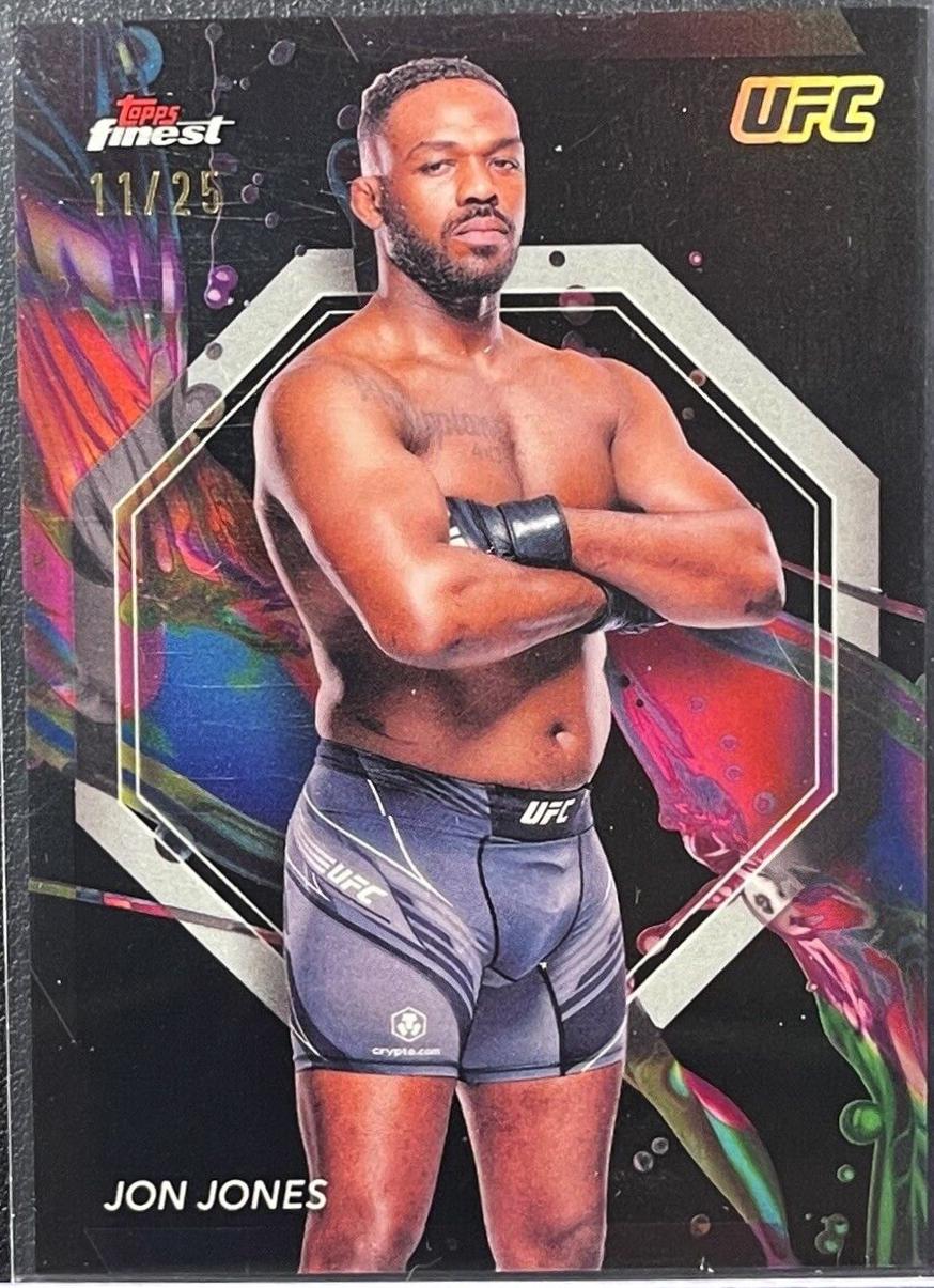 Jon Jones 2024 Topps Finest UFC Base Common #61 Black Refractor
