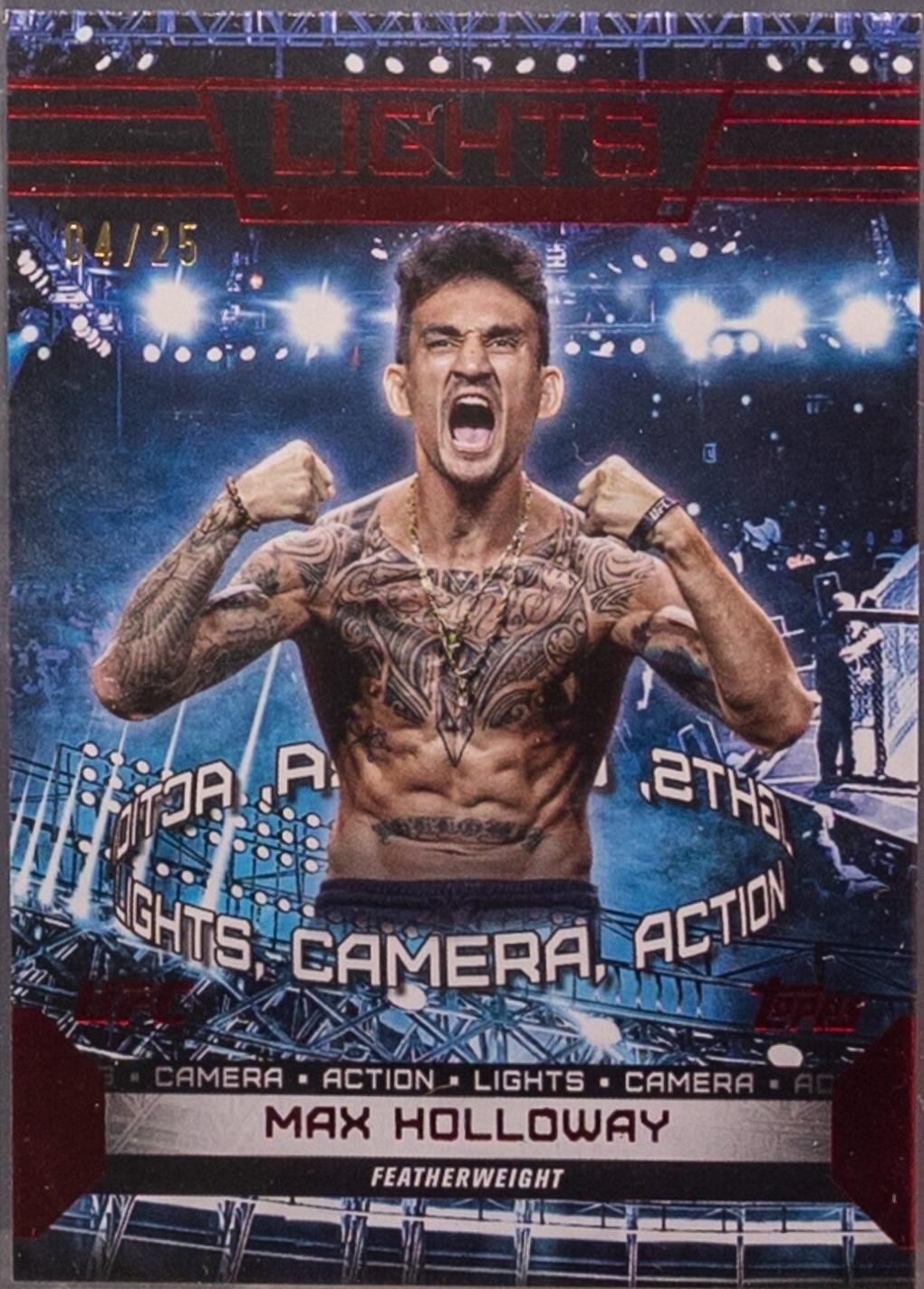 Max Holloway 2024 Topps Knockout UFC Lights (Lights, Camera, Action) #LTS-2 Red