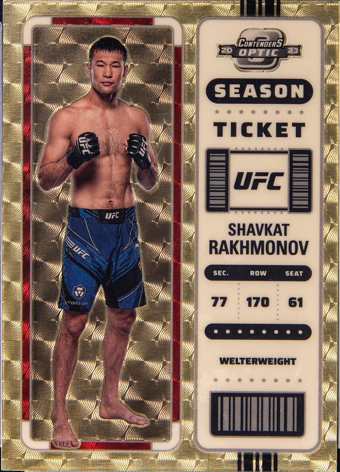 Shavkat Rakhmonov 2023 Panini Chronicles UFC Base Contenders Optic Season Ticket #367 Blue
