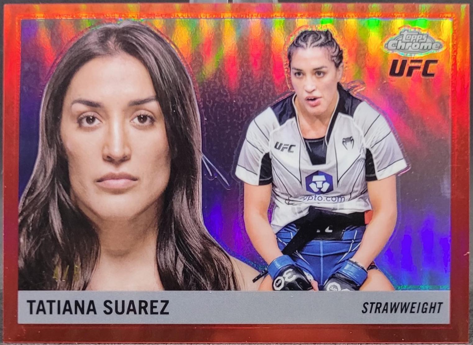Tatiana Suarez 2025 Topps Chrome UFC 1955 Topps #55T-3 Red Refractor