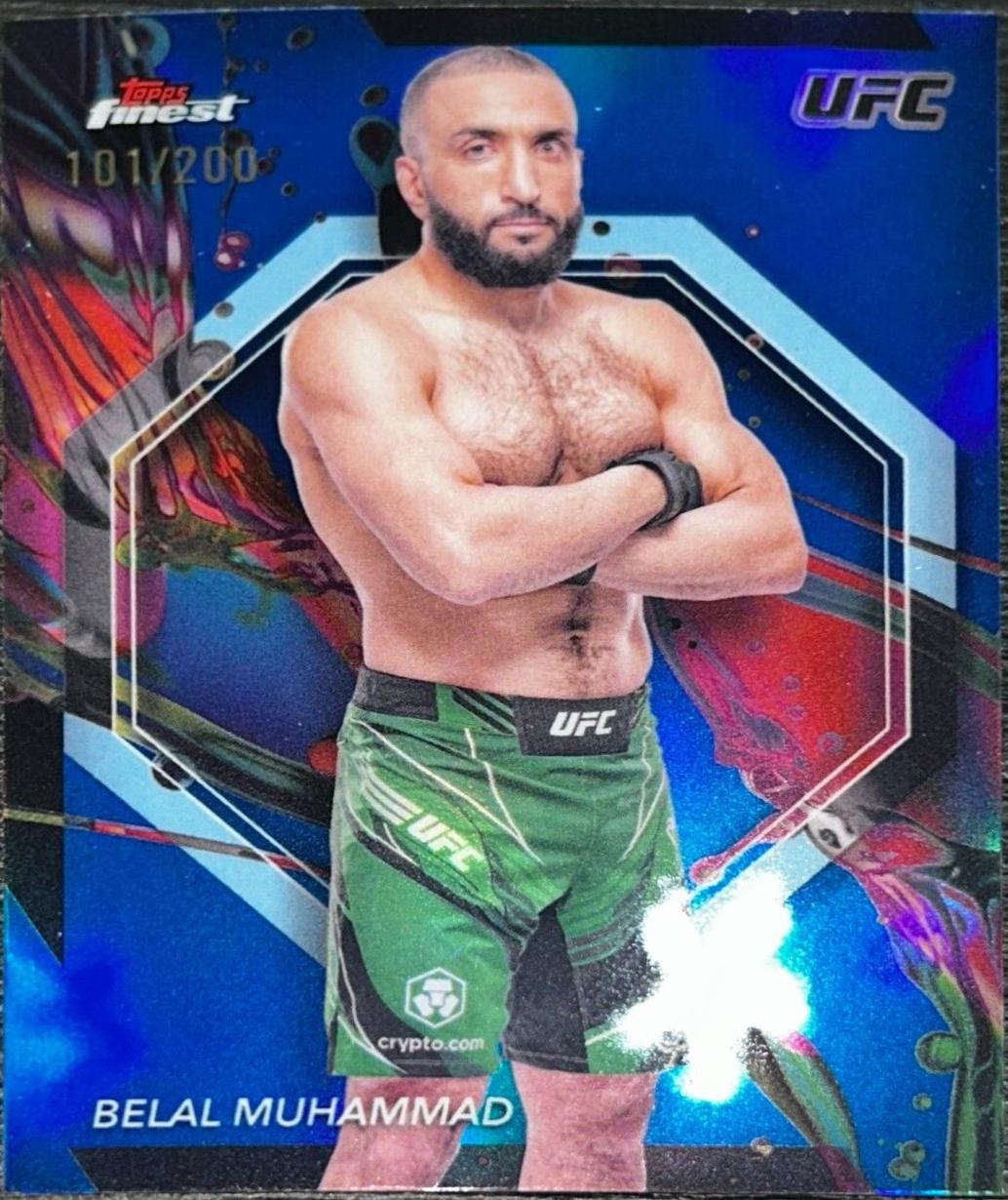 Belal Muhammad 2024 Topps Finest UFC Base Common #37 Blue Refractor
