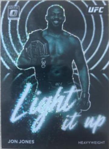 Jon Jones 2023 Panini Donruss Optic UFC Light It Up #19 White Sparkle