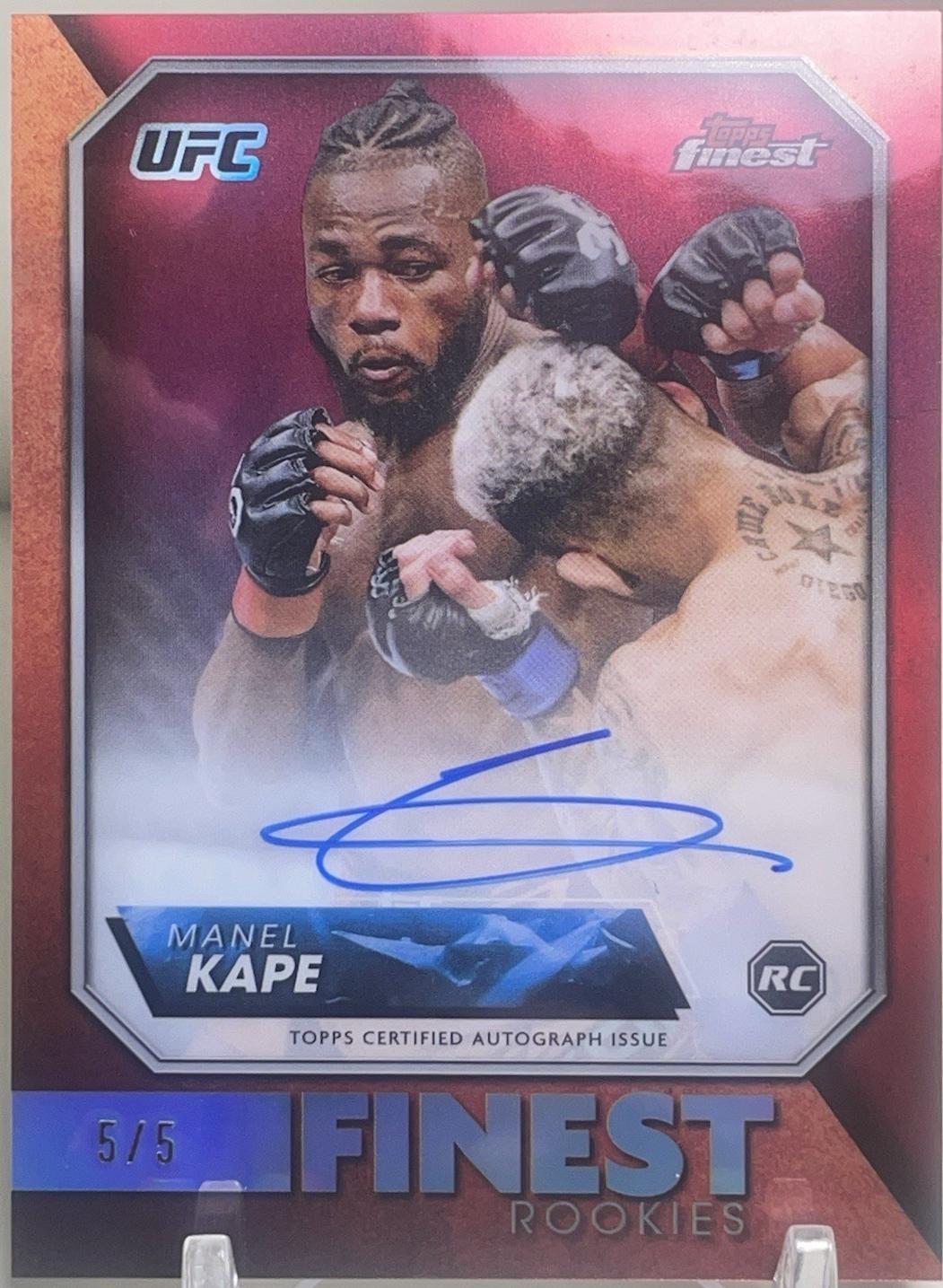 Manel Kape 2024 Topps Finest UFC Rookie Finest Autographs #RFA-MK Red Refractor