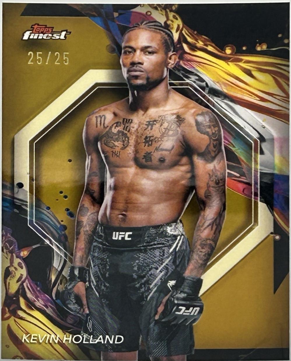 Kevin Holland 2024 Topps Finest UFC Base Uncommon #179 Gold Refractor