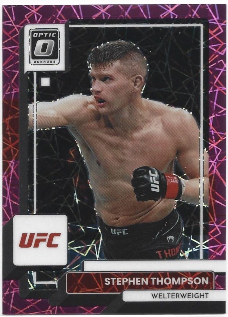 Stephen Thompson 2023 Panini Donruss Optic UFC Base #24 Pink Velocity